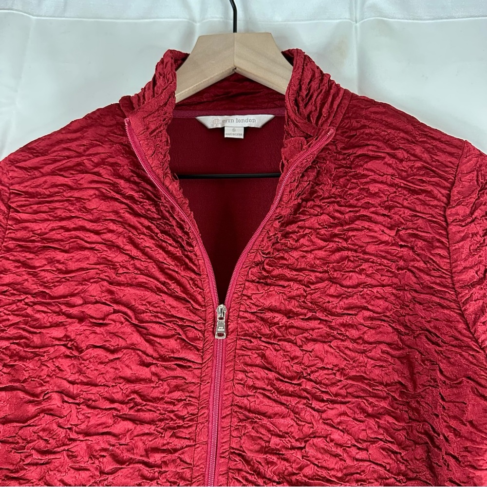 ERIN LONDON Women’s Size S Jacket Lightweight NWT Full Zipper Stretch Ruching - Picture 6 of 14